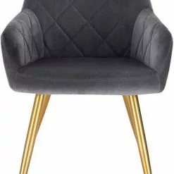 EUGAD Esszimmerstuhl (2 Stück), Wohnzimmerstuhl mit Armlehnen und Rückenlehne aus Samt Polsterstuhl Metallbeine in Gold Dunkelgrau Dunkelgrau | Dunkelgrau, Schwarz | Schwarz -Eugad Möbel Einkaufen 38a0530f 3150 58e2 807e 15bf1a8f9ea9