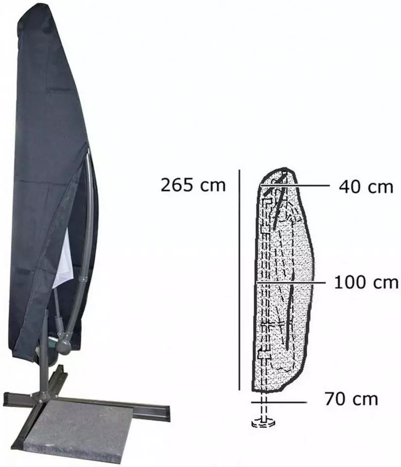 EUGAD Sonnenschirm-Schutzhülle, Gartenmöbel Schutzhülle Abdeckhaube für Sonnenschirm 265x40/100/70cm Gartenschirm Ampelschirm Gewebeplane Plane Hülle 600D Oxford Wasserdicht Antrazit 2 EUGAD Sonnenschirm-Schutzhülle, Gartenmöbel Schutzhülle Abdeckhaube für Sonnenschirm 265x40/100/70cm Gartenschirm Ampelschirm Gewebeplane Plane Hülle 600D Oxford Wasserdicht Antrazit – Bild 2