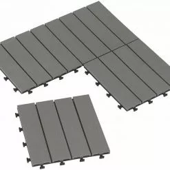 EUGAD WPC-Fliesen, 22 Stück WPC Terrassenfliesen in T-Form 30x30cm Dunkelgrau Anthrazit, Braun, Hellgrau -Eugad Möbel Einkaufen 3a42259d 4887 5993 b890 1924baa0422a