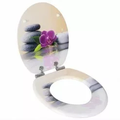 EUGAD WC-Sitz (1-St), Toilettensitz, WC Sitz mit Absenkautomatik, MDF, Holz, Softclose Scharnier Gr&uuml;ne Bl&auml;tter, Holzfarbe, Lilie, Seestern, Seestern Am Strand, Seestern Sonnenuntergang, Stone, &lrm;Lila Blume und Stones -Eugad Möbel Einkaufen 3ad7b75b f662 448f 82c0 0a4c8698645d