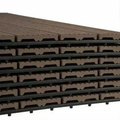 EUGAD WPC-Fliesen, WPC Fliesen Klickfliesen in Holzoptik 12 Stücke für 2m² Coffee Anthrazit, Grau, Hellgrau, Braun -Eugad Möbel Einkaufen 3b57e980 b377 479b afbd 6d6c0db52eaa