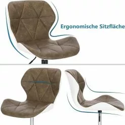 EUGAD Barhocker (4 St), niedriger Barhocker 360° Drehstuhl mit Rückenlehne 120kg belastbar Stuhl höhenverstellbar Kunstleder Sitzhöhe 40-54cm Dunkelbraun Weiß Anthrazit+Weiß, Dunkelbraun+Weiß -Eugad Möbel Einkaufen 3b7f45fe 56c4 4676 b9af 89dbdbb05554