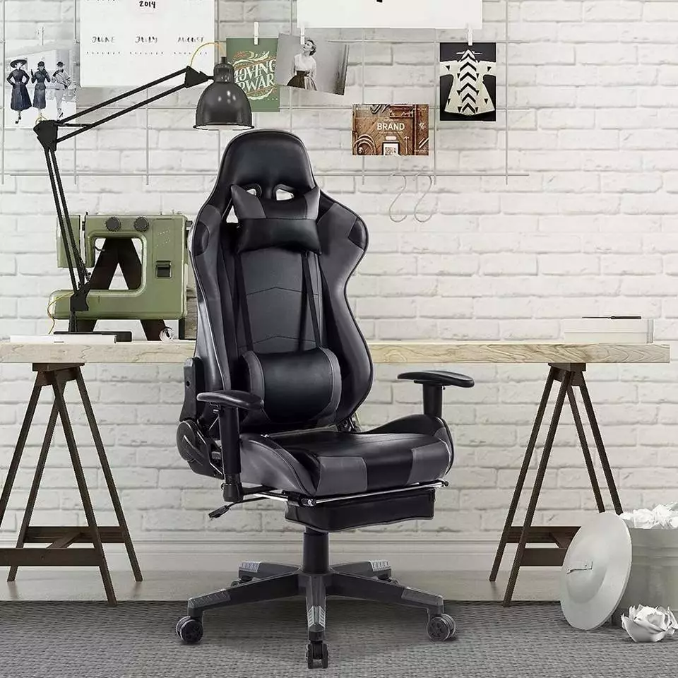 EUGAD Gaming Chair, Bürostuhl Schreibtischstuhl, Kunstleder, mit Ledenkissen Kopfstütze einstellbaren Armlehnen Weiß Grau, Rot, Weiß 8 EUGAD Gaming Chair, Bürostuhl Schreibtischstuhl, Kunstleder, mit Ledenkissen Kopfstütze einstellbaren Armlehnen Weiß Grau, Rot, Weiß – Bild 8