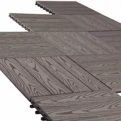 EUGAD WPC-Fliesen, WPC Fliesen Klickfliesen in Holzoptik 11 Stücke für 1m² Grau Anthrazit, Braun, Coffee, Hellgrau -Eugad Möbel Einkaufen 3bc9228a 78ec 5655 85ce 1d83527e277a