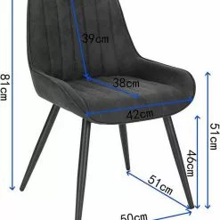 EUGAD Esszimmerstuhl, Polsterstuhl 2er-Set,Sitzfläche aus Stoffbezug Anthrazit, Dunkelbraun, Dunkelgrau -Eugad Möbel Einkaufen 3da70952 a866 522d b3d2 1052a18951dc