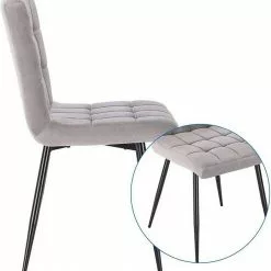 EUGAD Esszimmerstuhl (2 Stück), Polsterstuhl Wohnzimmerstuhl Samtstuhl Sessel mit Rückenlehne, Metallbeine, Sitzfläche aus Samt, Dunkelgrün Blau, Creme, Dunkelgrau, Dunkelgr&uuml;n, Hellgrau, Rosa -Eugad Möbel Einkaufen 3dbf6626 254b 52f1 be54 2976e02785be