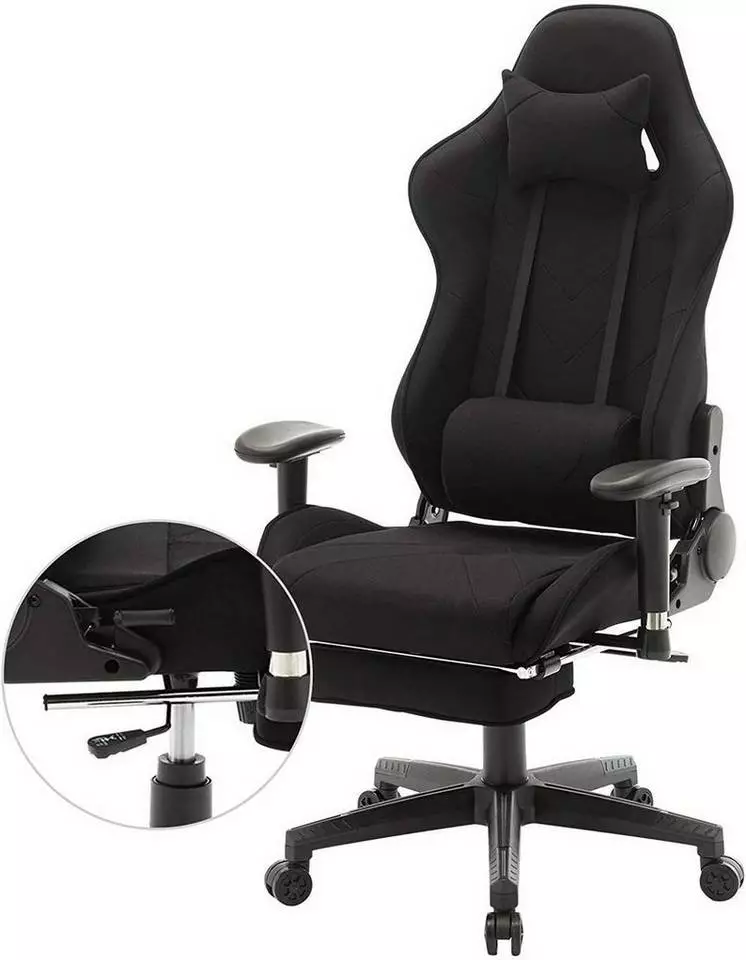 EUGAD Gaming Chair, Bürostuhl, Gaming Stuhl, Stoffbezug Rot Grau, Schwarz 19 EUGAD Gaming Chair, Bürostuhl, Gaming Stuhl, Stoffbezug Rot Grau, Schwarz – Bild 19