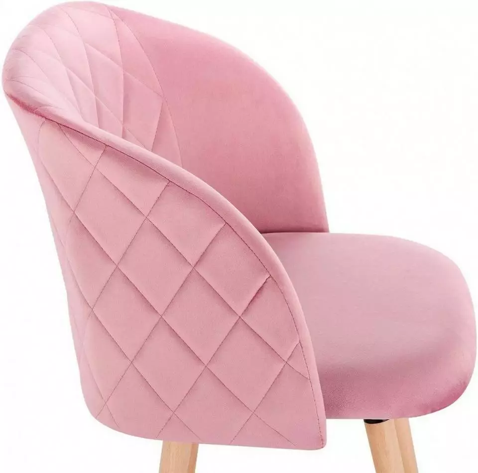 EUGAD Esszimmerstuhl, 6er-Set Esszimmerstuhl Küchenstuhl Samt Massivholz Cremeweiß Cremeweiß, Rosa 13 EUGAD Esszimmerstuhl, 6er-Set Esszimmerstuhl Küchenstuhl Samt Massivholz Cremeweiß Cremeweiß, Rosa – Bild 13