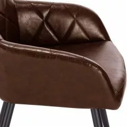 EUGAD Esszimmerstuhl, aus Kunstleder mit Armlehnen und Rückenlehne Gestell aus Metall Schwarz Braun, Dunkelbraun, Dunkelgrau -Eugad Möbel Einkaufen 3f192089 8929 5c10 ad16 2494d3dc5d16