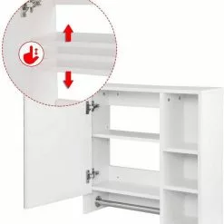 EUGAD Spiegelschrank Hängeschrank mit 6 Ablagen mit Tür 60x20x60cm Weiß -Eugad Möbel Einkaufen 3fba2a12 68a7 5113 801f 2144c4c63401
