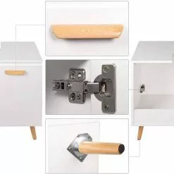 EUGAD Waschbeckenunterschrank Badschrank Unterschrank mit 2 Türe Weiß Grau, Schwarz, Wei&szlig; -Eugad Möbel Einkaufen 3fff2c30 e21b 5b06 bbf8 32aa9b5d86b5