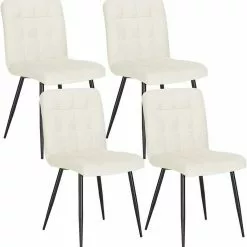 EUGAD Esszimmerstuhl (4 Stück), Polsterstuhl Wohnzimmerstuhl Samtstuhl Sessel mit Rückenlehne, Metallbeine, Sitzfläche aus Samt, Blau Creme, Dunkelgrau, Hellgrau, Rosa -Eugad Möbel Einkaufen 406bd796 4430 4bee 9d78 14e3da007b29