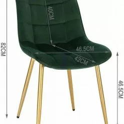 EUGAD Esszimmerstuhl, 4er-Set Küchenstühle Wohnzimmerstuhl mit Rückenlehne, Samt Sitzfläche, Gold Beine Grau Dunkelgr&uuml;n, Rosa, Schwarz -Eugad Möbel Einkaufen 407d65e5 3d75 5a7c b037 55fb938b1e79