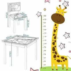 EUGAD Kindersitzgruppe, (3-tlg), Kinder Tischset mit Kantenschutz im Kinderzimmer Kindermöbel aus MDF und Kiefernholz Zoomotive(1 Tisch und 2 Stühle, 3-tlg) -Eugad Möbel Einkaufen 41078252 44e0 467f bb7d 86ba10ecf37c