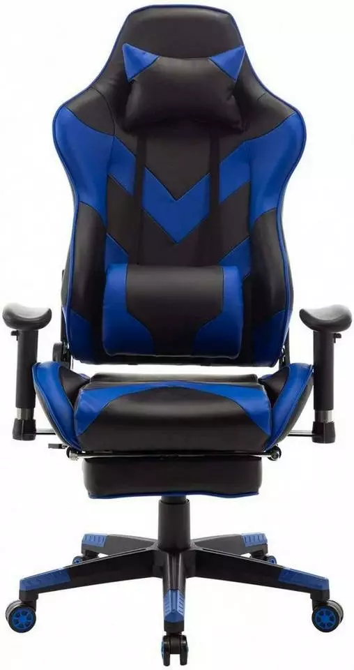 EUGAD Gaming Chair, Bürostuhl, Gaming Stuhl, Kunstleder, mit einstellbaren Armlehnen Rot Blau, Schwarz, Weiß 8 EUGAD Gaming Chair, Bürostuhl, Gaming Stuhl, Kunstleder, mit einstellbaren Armlehnen Rot Blau, Schwarz, Weiß – Bild 8