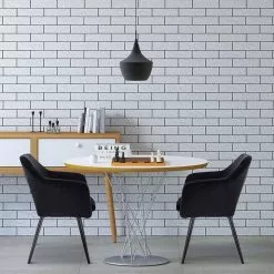 EUGAD Polsterstuhl (1 Stück), Küchenstuhl Samt Stuhl Sessel mit Armlehne, Metallbeine, für Esszimmer Wohnzimmer, Schwarz Dunkelgrau -Eugad Möbel Einkaufen 41a72b8c 5653 55dd a4f7 0f7d1446c3e6