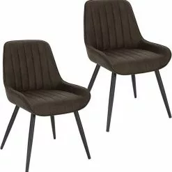 EUGAD Esszimmerstuhl, Polsterstuhl 2er-Set,Sitzfläche aus Stoffbezug Anthrazit, Dunkelbraun, Dunkelgrau -Eugad Möbel Einkaufen 41fd26c1 a490 5ccb 9f06 5f5f2a7a0316