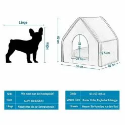 EUGAD Tierhaus, Hundehaus Hundehöhle Katzenhaus Katzenhöhle für Französische Bulldogge Jack Russell Terrier Welpen Grau M -Eugad Möbel Einkaufen 4350e136 f3df 575f 8ee0 b499b8899056
