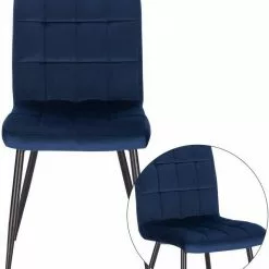 EUGAD Esszimmerstuhl (4 Stück), Polsterstuhl Wohnzimmerstuhl Samtstuhl Sessel mit Rückenlehne, Metallbeine, Sitzfläche aus Samt, Blau Creme, Dunkelgrau, Hellgrau, Rosa -Eugad Möbel Einkaufen 4389008d 4618 422d bfc3 7ec55e3585ae