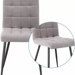 EUGAD Esszimmerstuhl (2 Stück), Polsterstuhl Wohnzimmerstuhl Samtstuhl Sessel mit Rückenlehne, Metallbeine, Sitzfläche aus Samt, Dunkelgrün Blau, Creme, Dunkelgrau, Dunkelgr&uuml;n, Hellgrau, Rosa -Eugad Möbel Einkaufen 454607e0 5be7 5979 a3bf 104029976555