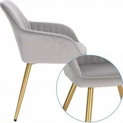 EUGAD Esszimmerstuhl, stühle 2er-Set,Samt,mit goldener Metallbeinen Blau, Bordeaux, Dunkelgrau, Dunkelgr&uuml;n, Hellgrau, Rosa, Schwarz -Eugad Möbel Einkaufen 45fc53f7 4da9 59b3 9120 a5c7b6a7a55c