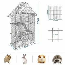 EUGAD Freigehege, Kleintierkäfig Katzenkäfig Schwarz 75x39x145cm 9 EUGAD Freigehege, Kleintierkäfig Katzenkäfig Schwarz 75x39x145cm -Eugad Möbel Einkaufen 4650d6a8 a933 508d 8e56 4bde534f68f6
