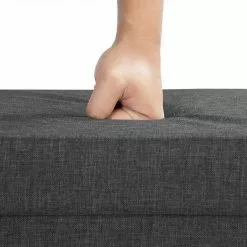 EUGAD Sitzhocker, Polsterhocker Sitztruhe bis 150kg belastbar, mit Stauraum, Deckel Abnehmbar Holzbeine Dunkelgrau Hellgrau -Eugad Möbel Einkaufen 46e5da9c 7f1a 5f72 95c4 31496a2262d5