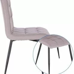 EUGAD Esszimmerstuhl (2 Stück), Küchenstuhl Polsterstuhl, mit Rückenlehne, Metallbeine, Sitzfläche aus Leinen, Dunkelgrau Dunkelgrau | Dunkelgrau, Hellgrau | Hellgrau -Eugad Möbel Einkaufen 470c5792 326e 4dfe 8436 61308f8c132b