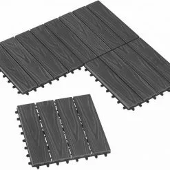 EUGAD WPC-Fliesen, 22 Stück WPC Terrassenfliesen 30x30cm Holzstruktur Coffee Anthrazit, Dunkelgrau, Hellgrau -Eugad Möbel Einkaufen 471201db fb28 5d2f ab67 11fa6c199959