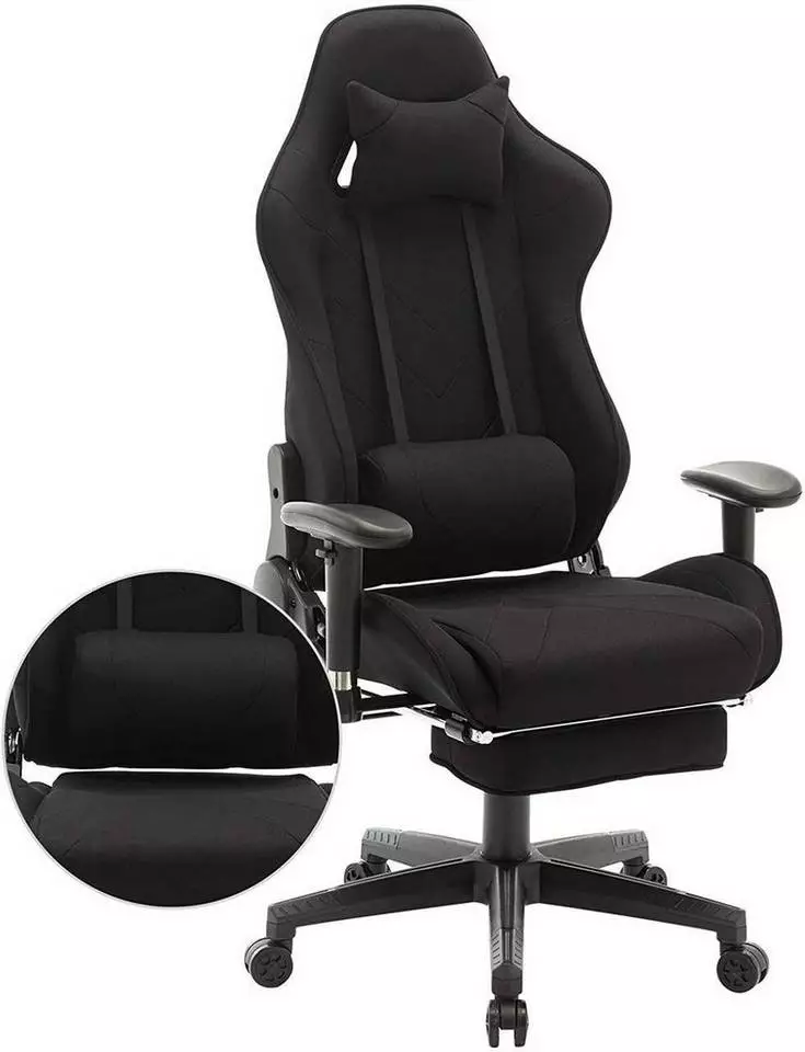 EUGAD Gaming Chair, Bürostuhl, Gaming Stuhl, Stoffbezug Rot Grau, Schwarz 20 EUGAD Gaming Chair, Bürostuhl, Gaming Stuhl, Stoffbezug Rot Grau, Schwarz – Bild 20