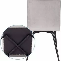 EUGAD Esszimmerstuhl (2 Stück), Polsterstuhl Wohnzimmerstuhl Samtstuhl Sessel mit Rückenlehne, Metallbeine, Sitzfläche aus Samt, Dunkelgrün Blau, Creme, Dunkelgrau, Dunkelgr&uuml;n, Hellgrau, Rosa -Eugad Möbel Einkaufen 48169bc6 0163 5254 aad1 5787e086dbd8