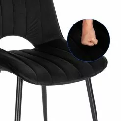 EUGAD Esszimmerstuhl (2 Stück), Küchenstuhl, Polsterstuhl, Wohnzimmerstuhl ohne Armlehne, Metallbeine, Samt, Dunkelgrau Hellgrau, Schwarz -Eugad Möbel Einkaufen 48774449 6e96 423a 92c8 868f028b3c82