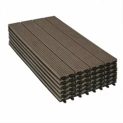 EUGAD WPC-Fliesen, WPC Fliesen Klickfliesen in Holzoptik 12 Stücke für 2m² Coffee Anthrazit, Grau, Hellgrau, Braun -Eugad Möbel Einkaufen 48cacd64 6ed3 4f4a 8205 8d966bb43b52