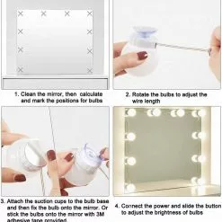 EUGAD Schminktisch, Frisiertisch 10 LED-Lampen mit Schubladen 80x40cm Schwarz Weiß -Eugad Möbel Einkaufen 49339af4 08a3 5ec7 bd2a 095f07d1ad48