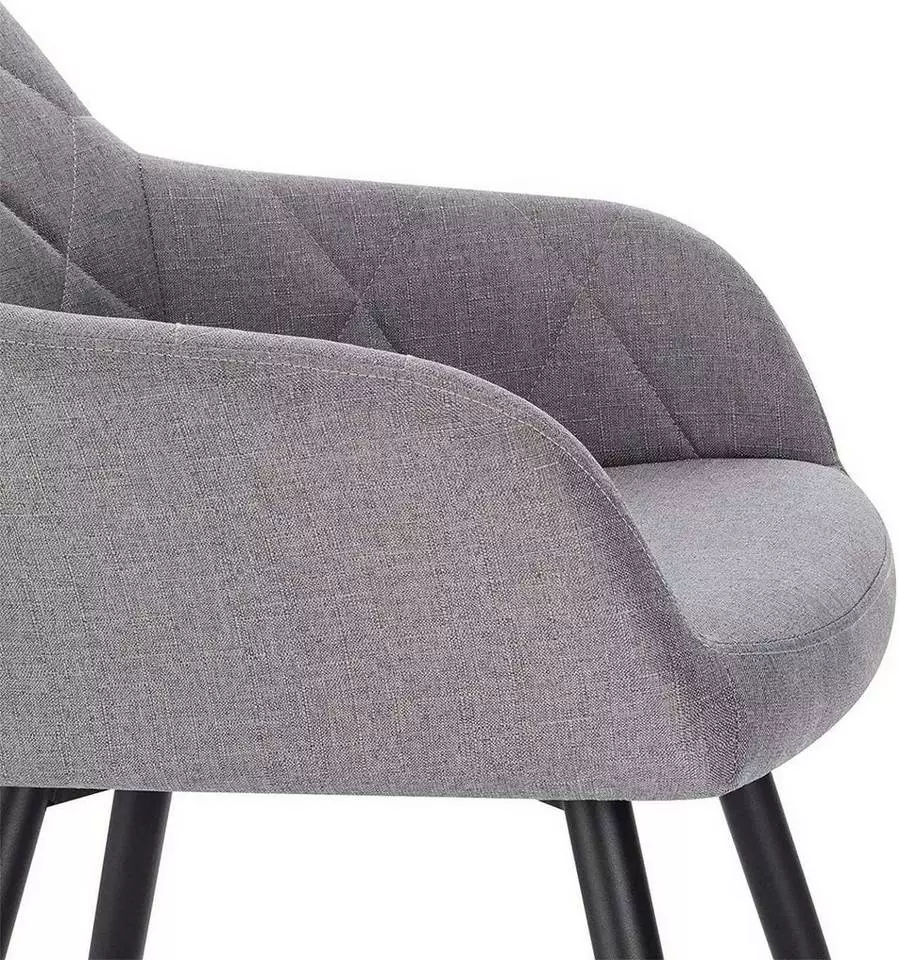 EUGAD Esszimmerstuhl (1 Stück), Wohnzimmerstuhl aus Leinen Polsterstuhl mit Armlehnen und Rückenlehne schwarze Gestell aus Metall Hellgrau Dunkelgrau 8 EUGAD Esszimmerstuhl (1 Stück), Wohnzimmerstuhl aus Leinen Polsterstuhl mit Armlehnen und Rückenlehne schwarze Gestell aus Metall Hellgrau Dunkelgrau – Bild 8