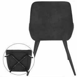 EUGAD Esszimmerstuhl, Polsterstuhl 2er-Set,Sitzfläche aus Stoffbezug Anthrazit, Dunkelbraun, Dunkelgrau -Eugad Möbel Einkaufen 4c57e3be db3d 5c35 a04a df0fde888808