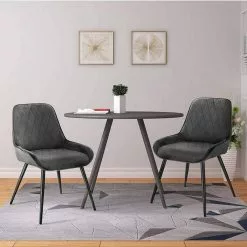 EUGAD Esszimmerstuhl (2 Stück), Polsterstuhl Küchenstuhl Wohnzimmerstuhl mit Rückenlehne, Sitzfläche aus Samt, Retrostuhl mit Metallbeine für Esszimmer Wohnzimmer, Schwarz Dunkelgrau, Dunkelgrün -Eugad Möbel Einkaufen 4c91835f 88c2 5292 951a b7c18a9e15a9