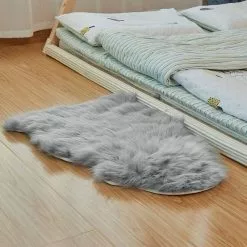 Teppich, EUGAD, Lammfell Schaffell echtes Naturfell Wohnzimmer Bettvorleger Sofa Matte Grau Wei&szlig; -Eugad Möbel Einkaufen 4d1f15bd e642 5d9a aabb 54d528596c74