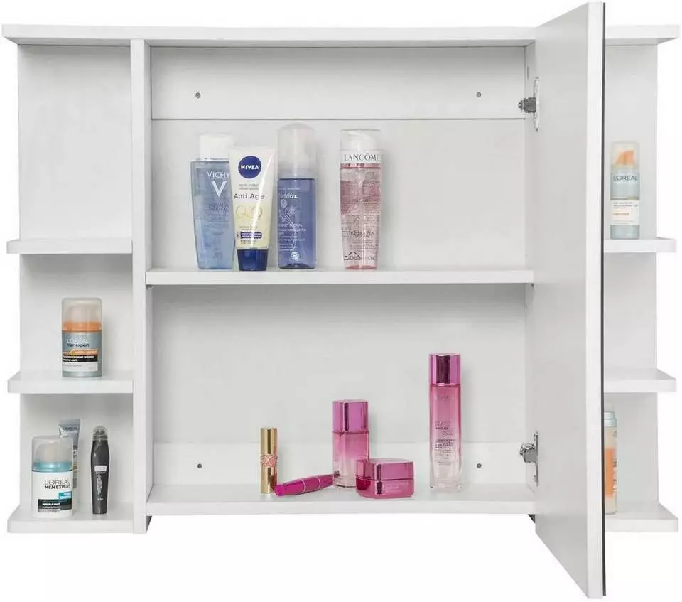 EUGAD Spiegelschrank Badezimmerspiegel Hängeschrank mit 8 Ablagen mit Tür Weiß 8 EUGAD Spiegelschrank Badezimmerspiegel Hängeschrank mit 8 Ablagen mit Tür Weiß – Bild 8