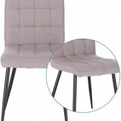 EUGAD Esszimmerstuhl (2 Stück), Küchenstuhl Polsterstuhl, mit Rückenlehne, Metallbeine, Sitzfläche aus Leinen, Dunkelgrau Dunkelgrau | Dunkelgrau, Hellgrau | Hellgrau -Eugad Möbel Einkaufen 4dc1cb2a 7672 4240 ab45 39c54c724fb4