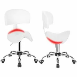 EUGAD Arbeitshocker (1er-Set), Sattelhocker mit Rückenlehne gepolstert höhenverstellbar aus Kunstleder Schwarz Grau, Wei&szlig; -Eugad Möbel Einkaufen 4de9a8f4 b41a 5a7c b8a4 22123973269d