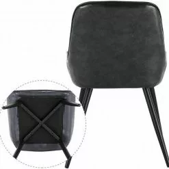 EUGAD Esszimmerstuhl, 2 Stücke Esszimmerstuhl Küchenstuhl Kunstleder Braun, Dunkelbraun, Dunkelgrün, Grau, Schwarz -Eugad Möbel Einkaufen 4e21d002 da36 5fef adcb 54b4f87e5d73