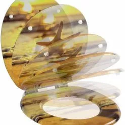 EUGAD WC-Sitz (1-St), Toilettensitz, WC Sitz mit Absenkautomatik, MDF, Holz, Softclose Scharnier Gr&uuml;ne Bl&auml;tter, Holzfarbe, Lilie, Seestern, Seestern Am Strand, Seestern Sonnenuntergang, Stone, &lrm;Lila Blume und Stones -Eugad Möbel Einkaufen 4ea7473a b374 4357 8dec a71b59992486