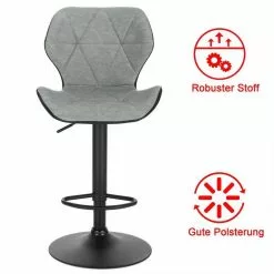 EUGAD Barhocker (2 St), 2er-Set höhenverstellbar und drenbar mit Rückenlehne aus Kunstleder Stahl Grau Anthrazit, Braun, Dunkelbraun -Eugad Möbel Einkaufen 4ed92f0d 6b96 5581 9141 4a92628b9487