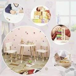 EUGAD Sitzgruppe, Kindertisch mit Stühle, 3tlg. Kindersitzgruppe Kindermöbel, 1 Kindertisch und 2 Kinderstühlen Tischset rund in Katzenform aus MDF und Kiefernholz im Kinderzimmer, Weiß -Eugad Möbel Einkaufen 51eef8a0 986d 556b 86ff 9ff6a5c6168e