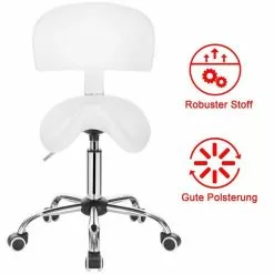 EUGAD Arbeitshocker (1er-Set), Sattelhocker mit Rückenlehne gepolstert höhenverstellbar aus Kunstleder Schwarz Grau, Wei&szlig; -Eugad Möbel Einkaufen 52366fa2 5be6 50de 8c99 0725329046df