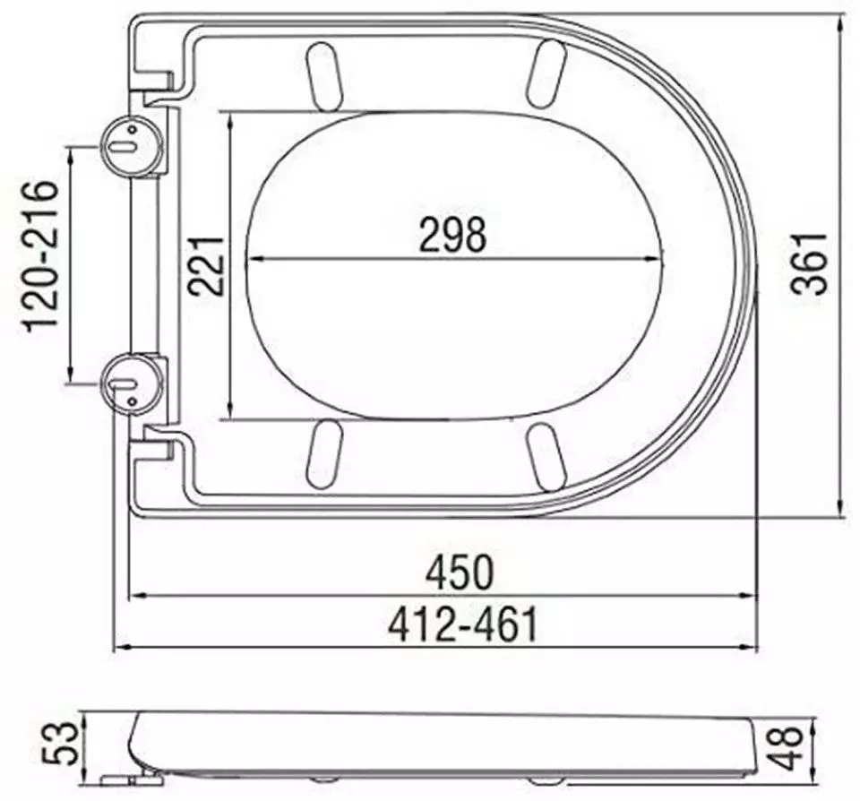 EUGAD WC-Sitz, Toilettendeckel mit Absenkautomatik D Form Weiß 2 EUGAD WC-Sitz, Toilettendeckel mit Absenkautomatik D Form Weiß – Bild 2
