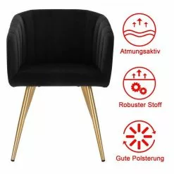 EUGAD Esszimmerstuhl (4 Stück), 4er-Set Esszimmerstuhl Polsterstuhl aus Samt Dunkelgrün Dunkelgrau, Dunkelgr&uuml;n, Rosa, Schwarz -Eugad Möbel Einkaufen 5329b4d7 9069 4bf1 98b2 fcadbdb1d7c5