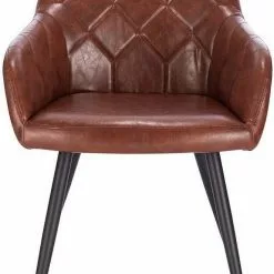 EUGAD Esszimmerstuhl, aus Kunstleder mit Armlehnen und Rückenlehne Gestell aus Metall Schwarz Braun, Dunkelbraun, Dunkelgrau -Eugad Möbel Einkaufen 5407d20d b20a 5455 bb33 e15c64b55c47