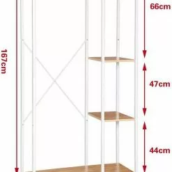 EUGAD Kleiderständer, Garderobenständer Hängeregal mit Schuhregal Holz Metall Schwarz-Hell Eiche Schwarz-Vintage, Weiß-Eiche -Eugad Möbel Einkaufen 541656fc 66d6 5ca6 bb46 6c51ab1c2391